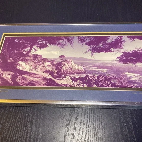 VTG RARE Gene Wright Carmel “The Lone Cypress” Photograph 1976 Signed 6x16 ORIG